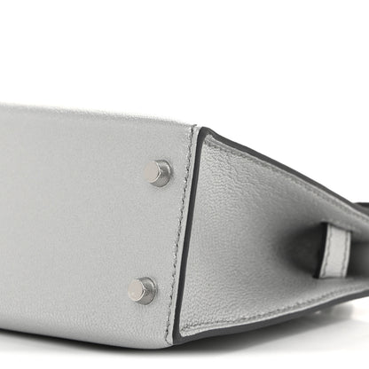 Hermes Metallic Chevre Chamkilight Mini Kelly Sellier 20 Argent 10 of 11