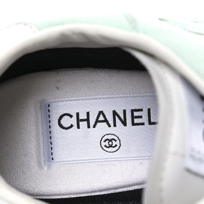 Chanel Cotton Sneakers 39 Light Turquoise White 10 of 10