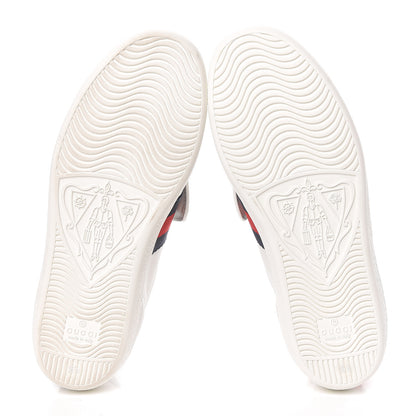 Gucci Calfskin Ayers Blind For Love Embroidered Womens Ace Sneakers 35.5 White 7 of 13