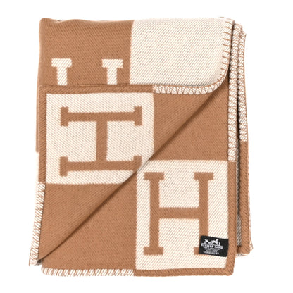 Hermes Wool Cashmere Avalon Blanket Ecru Camel 2 of 4