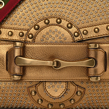 Gucci Calfskin Studded Pelham Flap Bag Gold 8 of 10