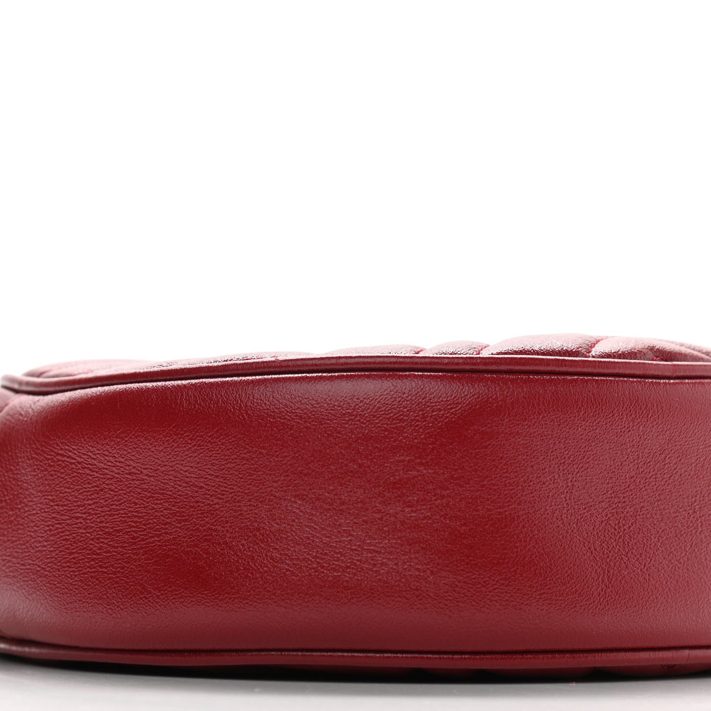 Glazed Calfskin Matelasse Heart Mini GG Marmont Round Shoulder Bag Romantic Cerise