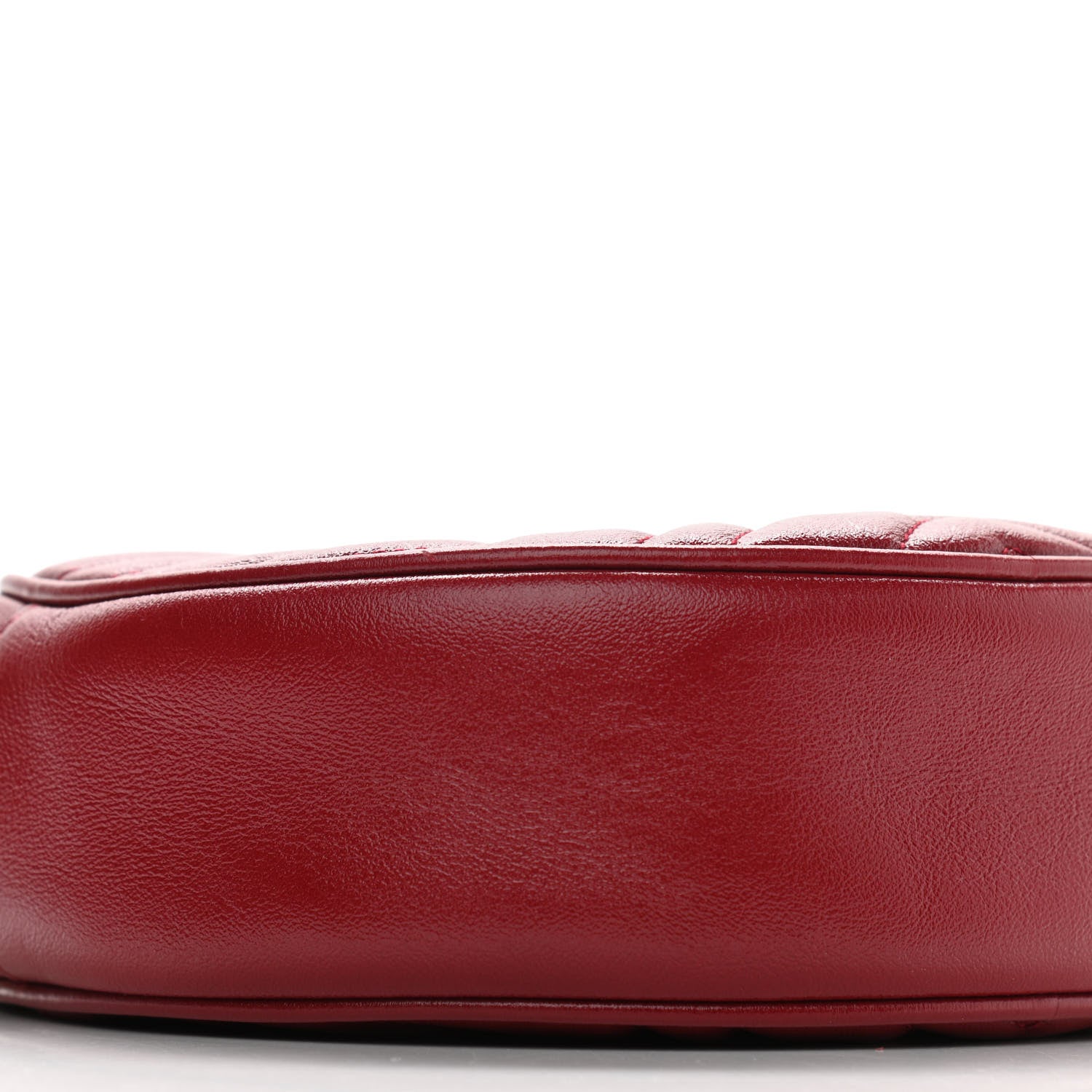 Gucci Glazed Calfskin Matelasse Heart Mini GG Marmont Round Shoulder Bag Romantic Cerise 9 of 10