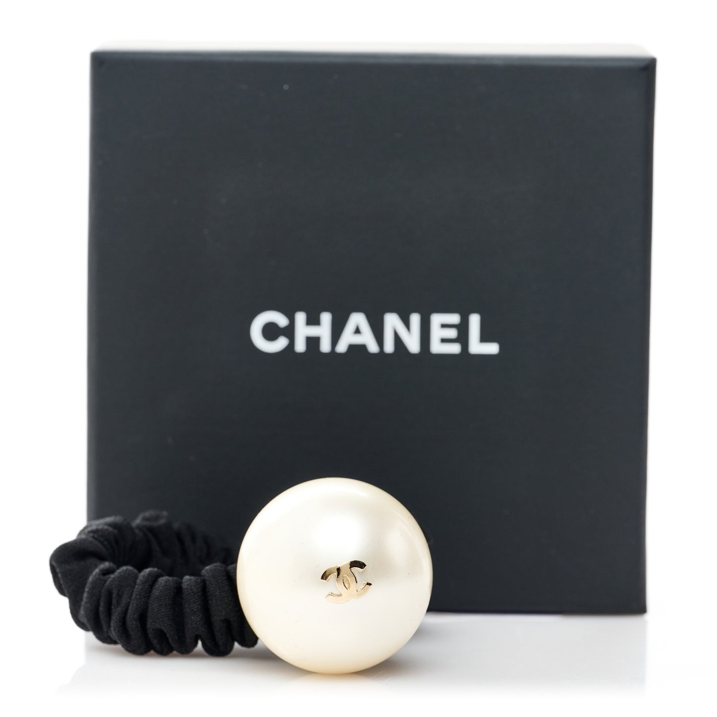 Pearl CC Hair Tie Black Gold Pearly White