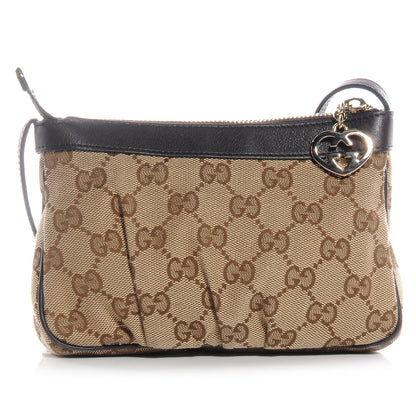 Gucci Monogram GG Heart Charm Crossbody Pochette Ebony 1 of 7