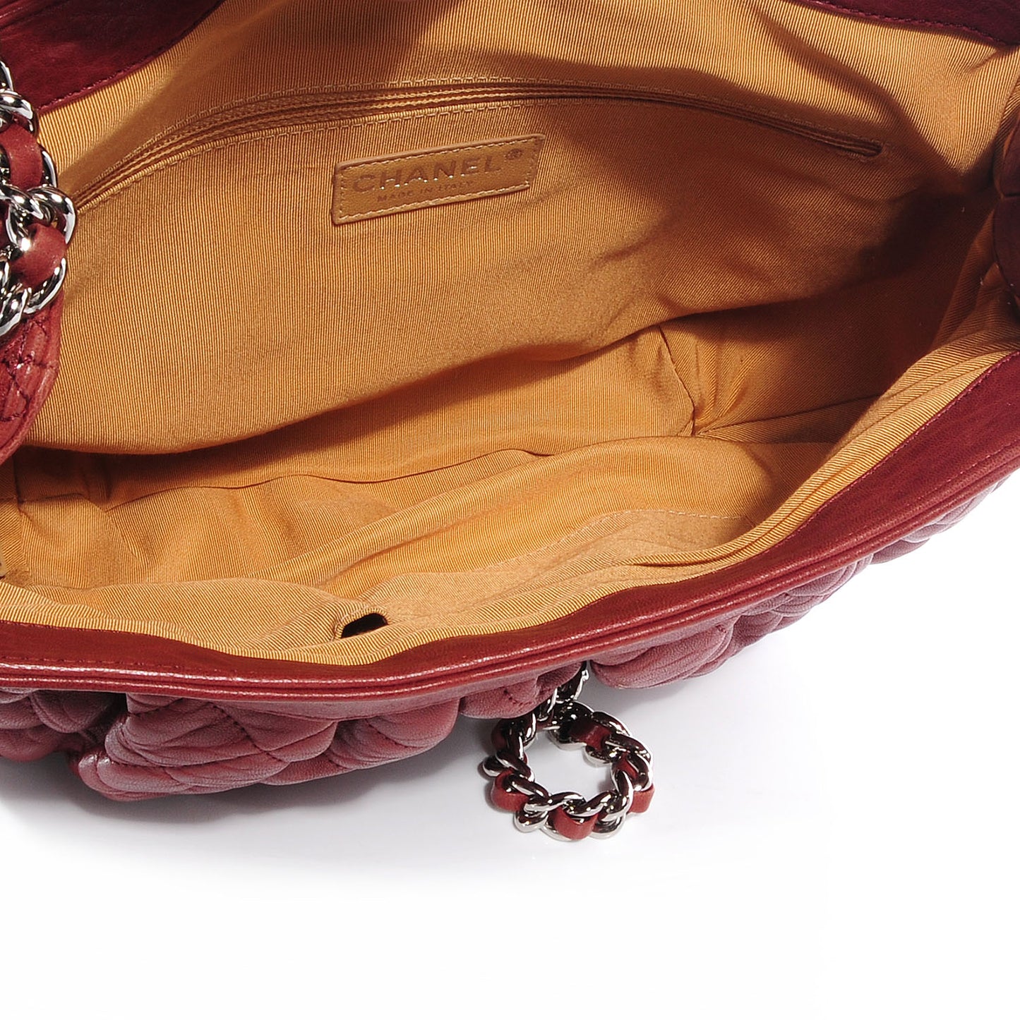 Washed Lambskin Chain Around Large Messenger Bag Burgundy