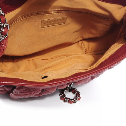 Chanel Washed Lambskin Chain Around Large Messenger Bag Burgundy 5 of 8