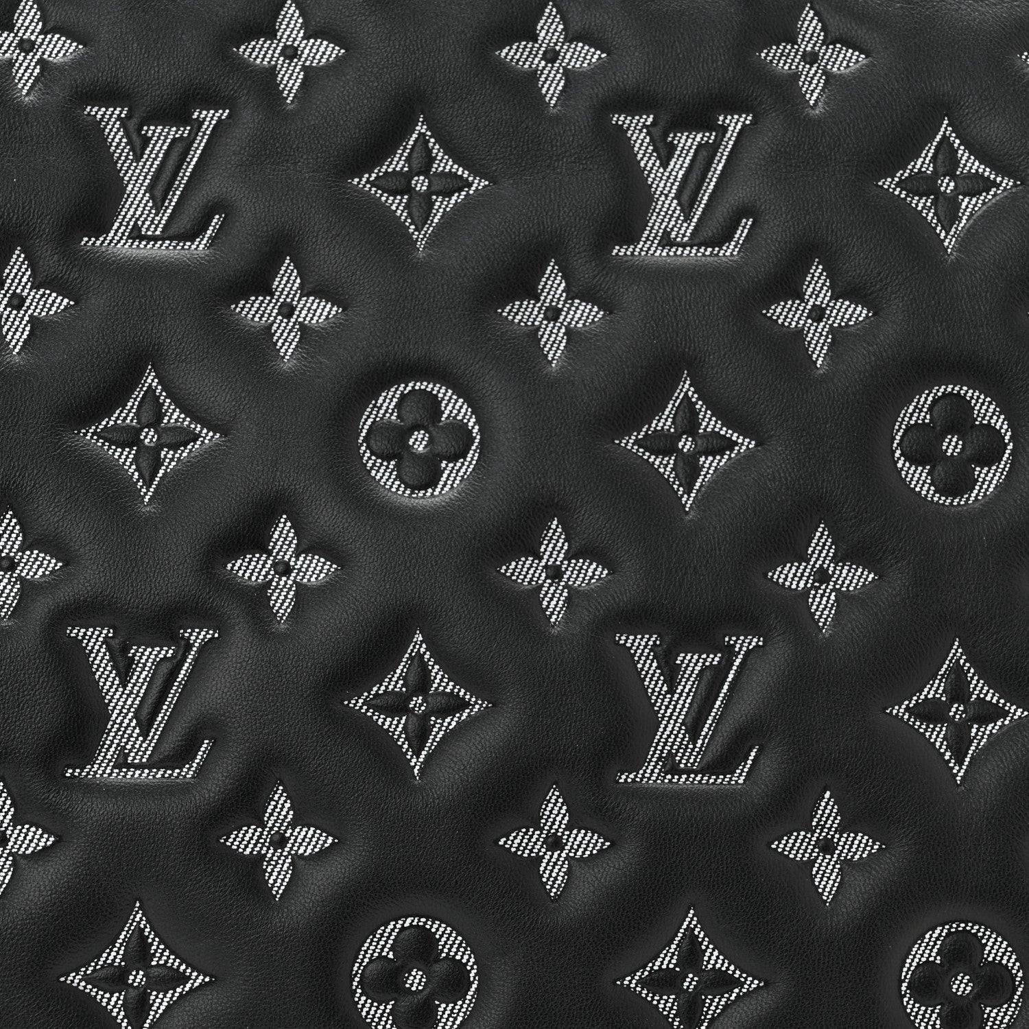 Louis Vuitton Lambskin Embossed Monogram Coussin MM Black Gray 7 of 9