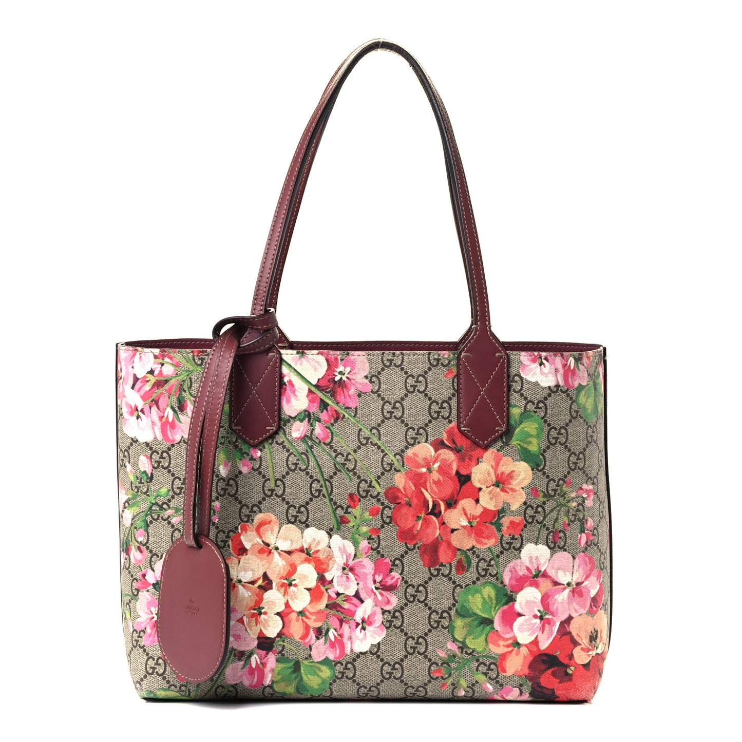 GG Supreme Monogram Blooms Medium Reversible Tote Beige Multicolor Dry Rose
