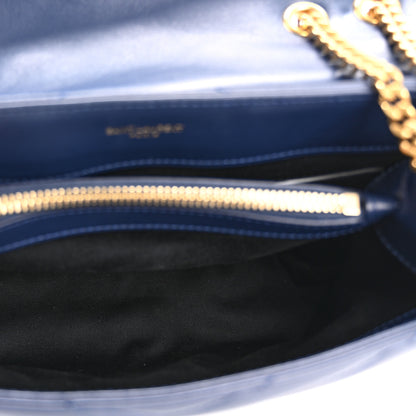 Saint Laurent Calfskin Y Quilted Monogram Small Loulou Chain Satchel Blue Charron 5 of 12