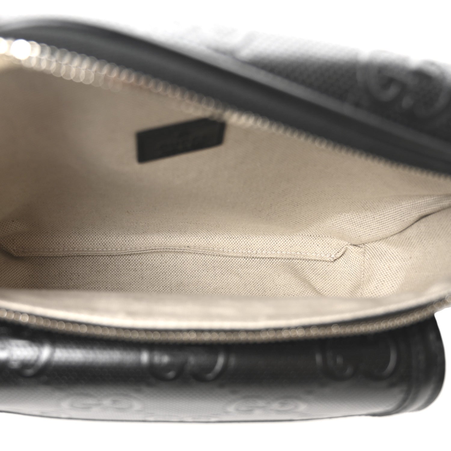 Gucci Calfskin GG Tennis Embossed Pocket Belt Bag Black 5 of 10