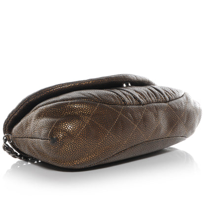 Chanel Metallic Caviar Half Moon Wallet On Chain WOC Bronze 5 of 10