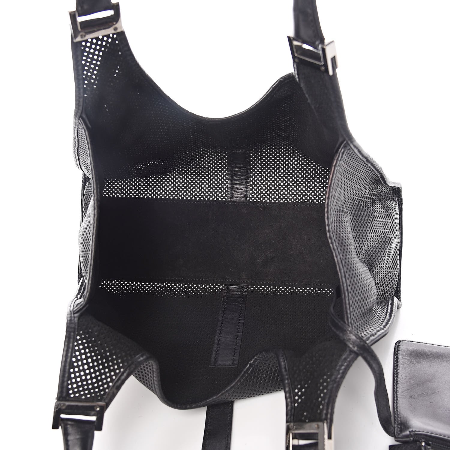 Gucci Perforated Calfskin Jackie O Hobo Black 6 of 13
