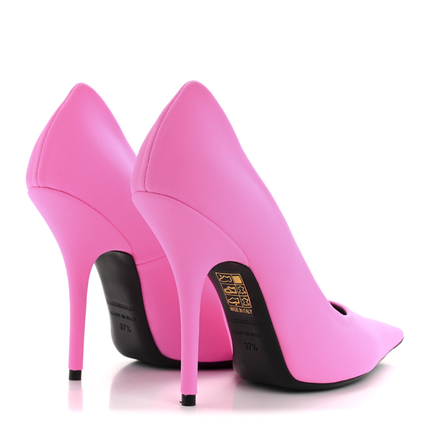 Balenciaga Spandex Knife Pointed 110mm Pumps 37.5 Fluo Pink 5 of 9