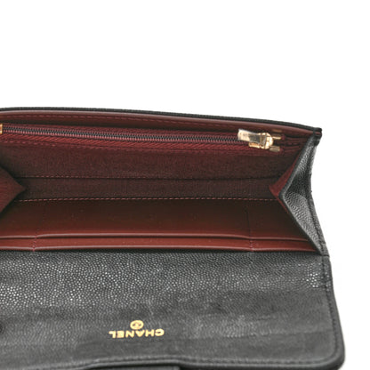 Chanel Caviar Quilted Medium Gusset Flap Wallet Black 5 of 11