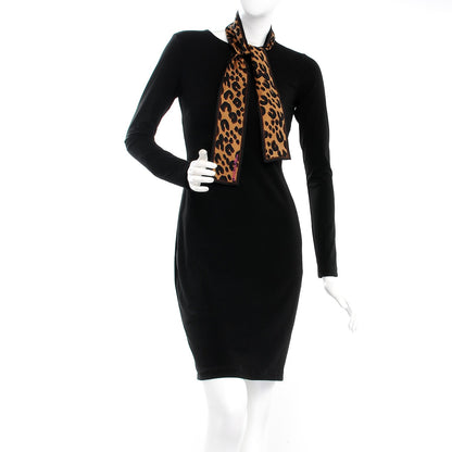 Louis Vuitton Silk Leopard Bandeau Scarf Marron 2 of 8