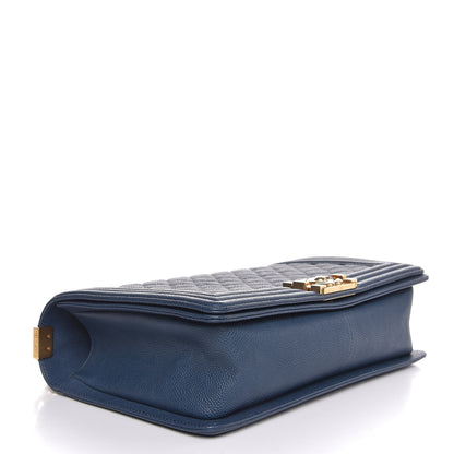 Chanel Caviar Quilted New Medium Boy Flap Blue 5 of 8