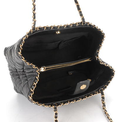 Chanel Calfskin Quilted Small Chain Me Tote Black 5 of 8