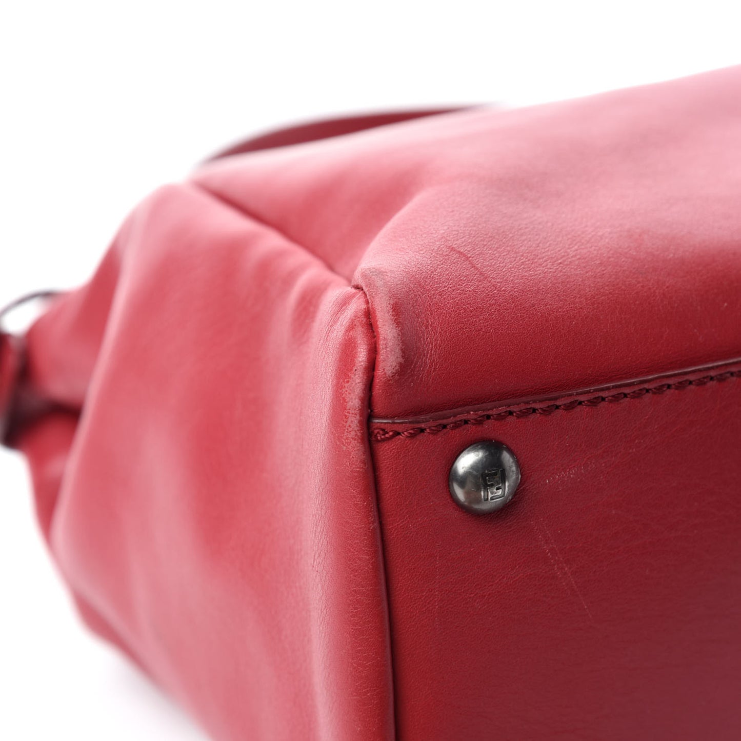 Vitello Suede Medium Peekaboo Iconic Satchel Rubino Peonia