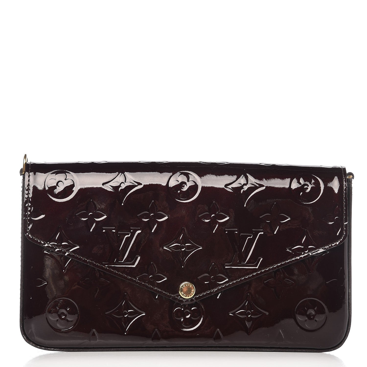 Louis Vuitton Vernis Pochette Felicie Chain Wallet Amarante 1 of 9