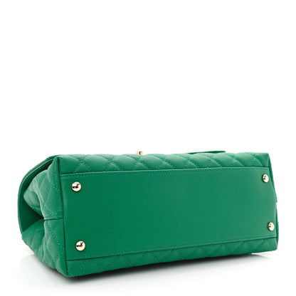 Chanel Caviar Quilted Small Coco Handle Flap Green 4 of 10