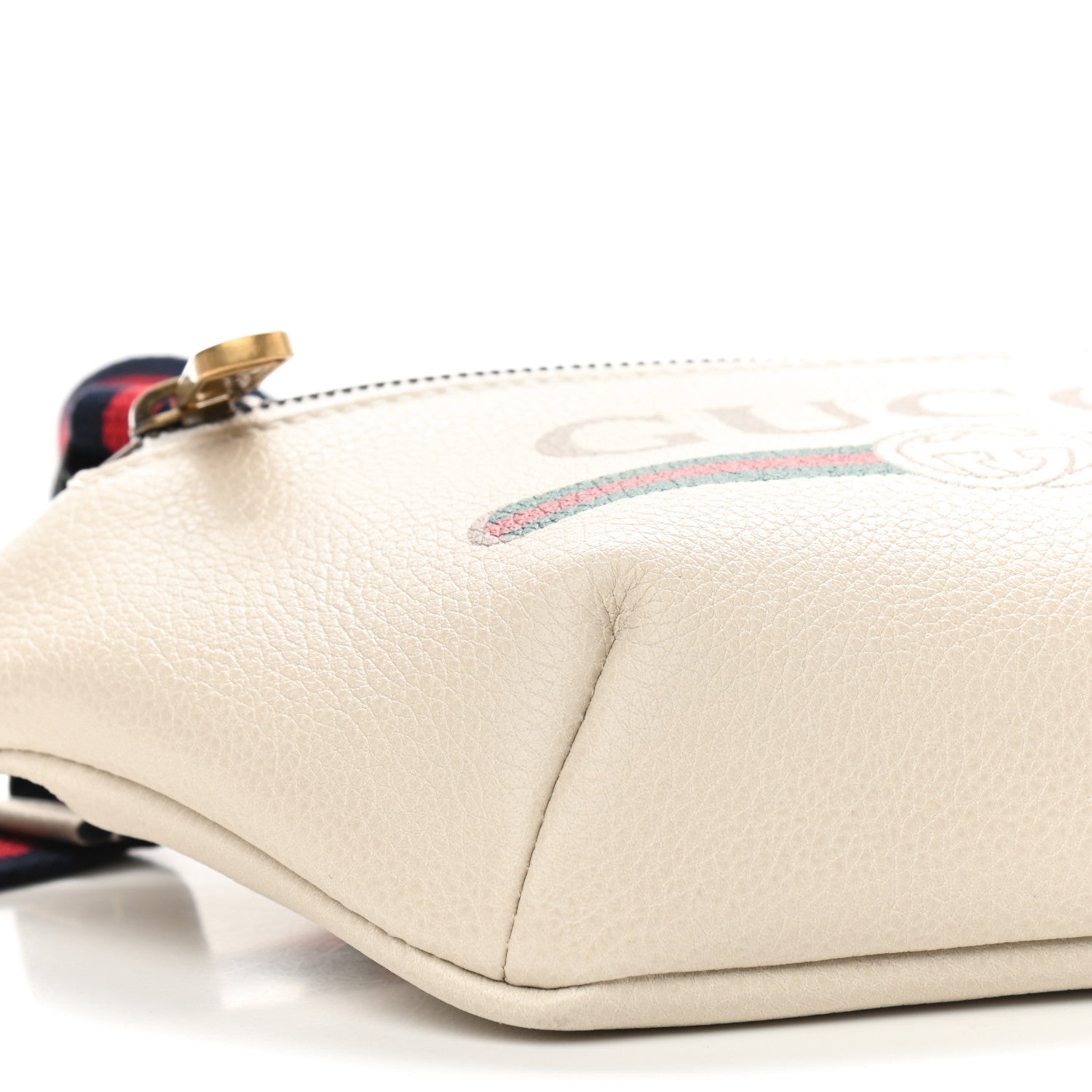 Gucci Grained Calfskin Small Logo Belt Bag White 8 of 9