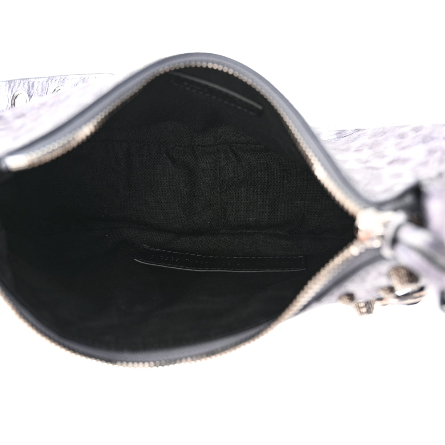 Metallic Agneau Arena Leopard Le Cagole Shoulder Bag XS Dark Grey