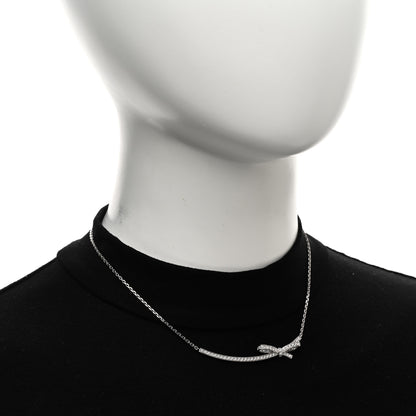 Chanel 18K White Gold Diamond Ruban Necklace 2 of 5
