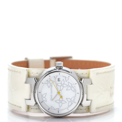 Louis Vuitton Stainless Steel Vernis Mother of Pearl 28mm Tambour Quartz Watch 2 of 5