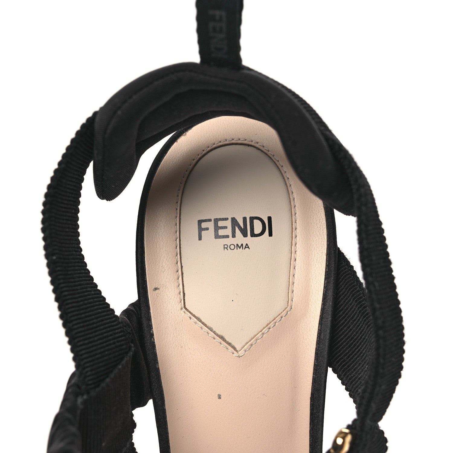 Fendi Satin Sequin Bow 85mm Slingback Pumps 41 Black 9 of 10