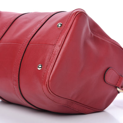 Gucci Calfskin Microguccissima Trim Medium Boston Raspberry Red 7 of 10