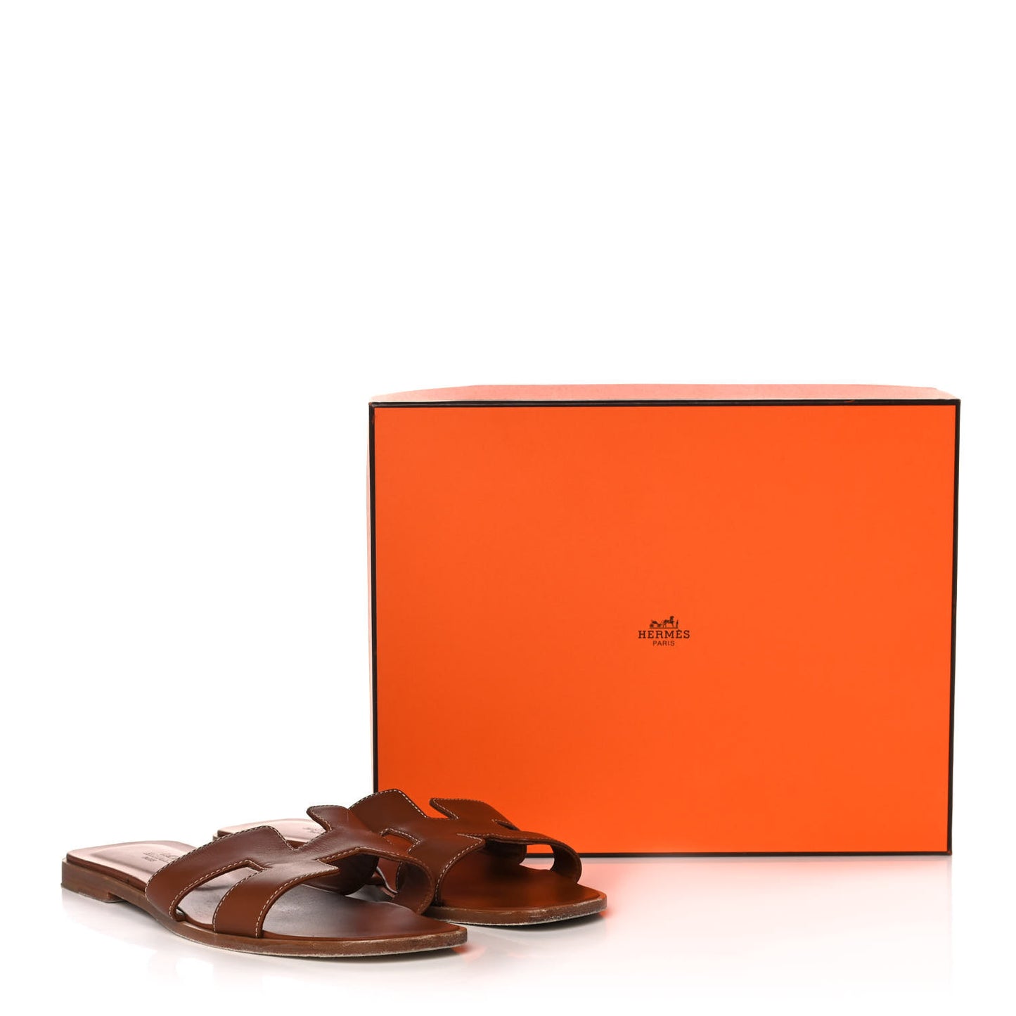Box Calfskin Oran Sandals 39.5 Gold