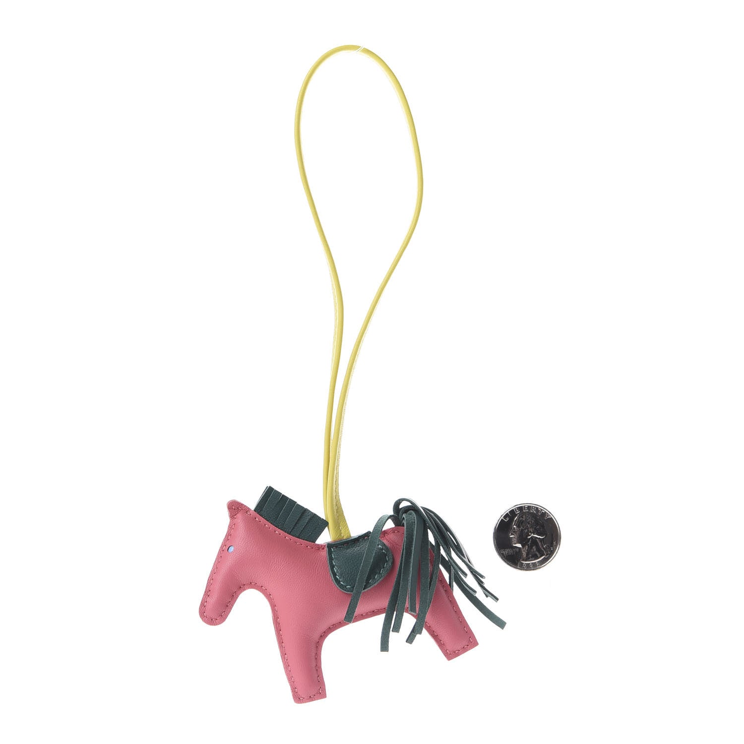Hermes Milo Lambskin Grigri Rodeo Horse Bag Charm PM Rose Azalee Malachite Lime 3 of 5