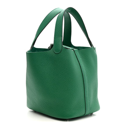 Hermes Taurillon Clemence Picotin Lock 18 PM Vert Vertigo 3 of 11