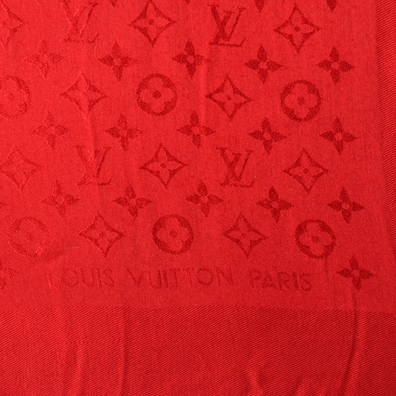 Louis Vuitton Silk Wool Monogram Shawl Pomme D'Amour 1 of 5
