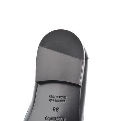 Hermes Calfskin Womens Destin Loafer 38 Black 13 of 14