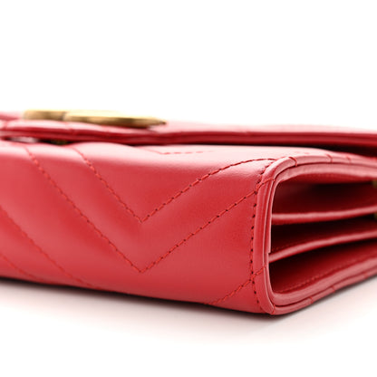 Gucci Calfskin Matelasse GG Marmont Chain Wallet Hibiscus Red 10 of 10