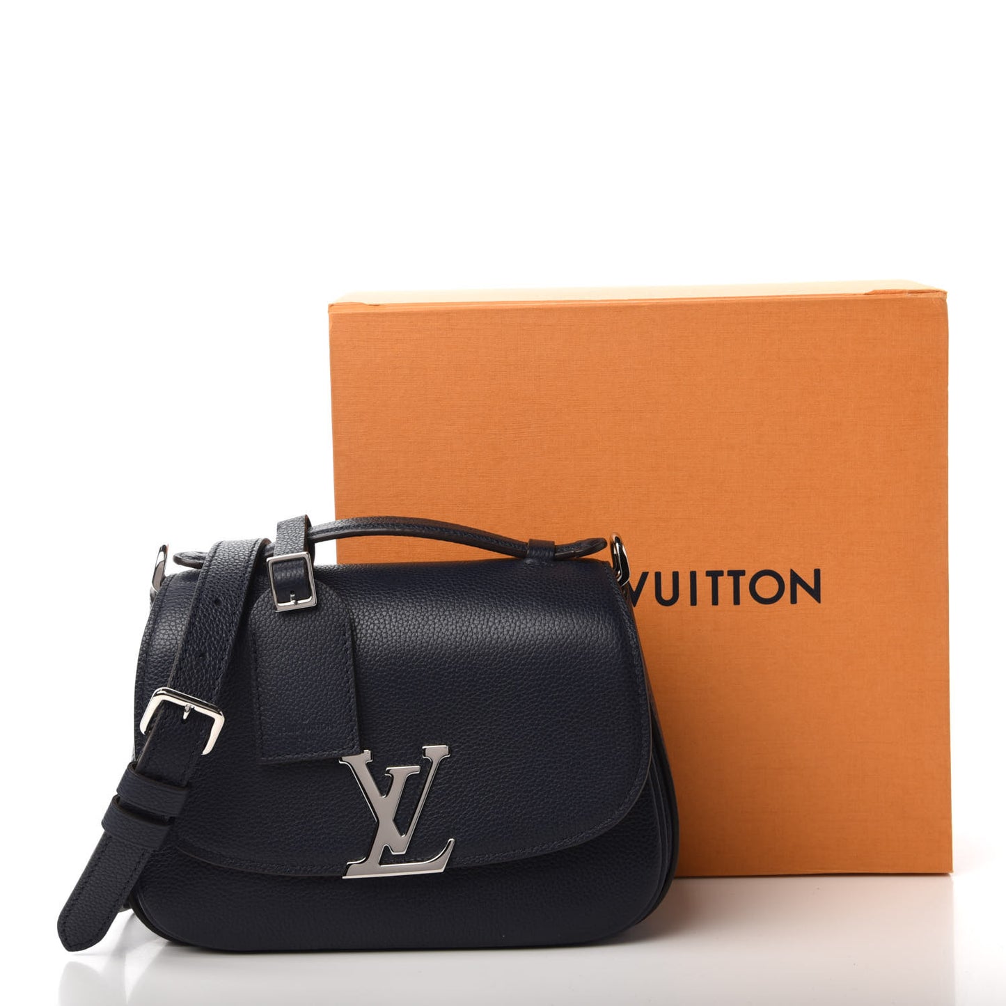 Grained Calfskin Vivienne NM Blue Marine