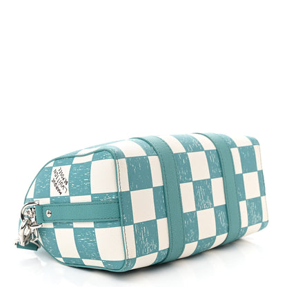 Louis Vuitton Calfskin Damier City Keepall Teal 4 of 9