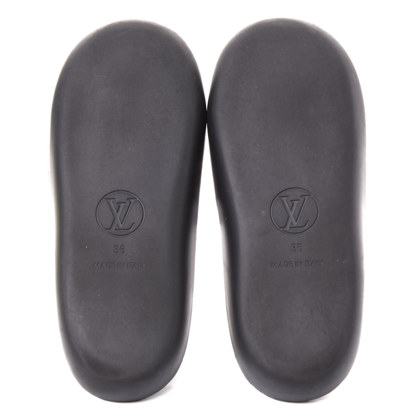 Metallic Calfskin Monogram Logo Sunbath Slide Sandals 36