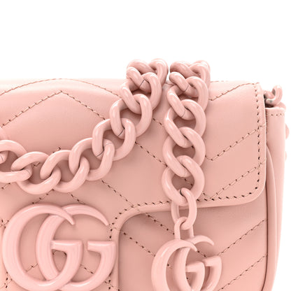 Gucci Calfskin Matelasse Monochrome GG Marmont Chain Belt Bag Perfect Pink 8 of 11