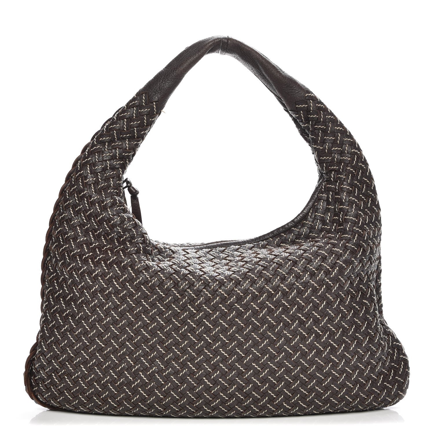 Bottega Veneta Nappa Stitched Intrecciato Medium Veneta Hobo Ebano 1 of 9