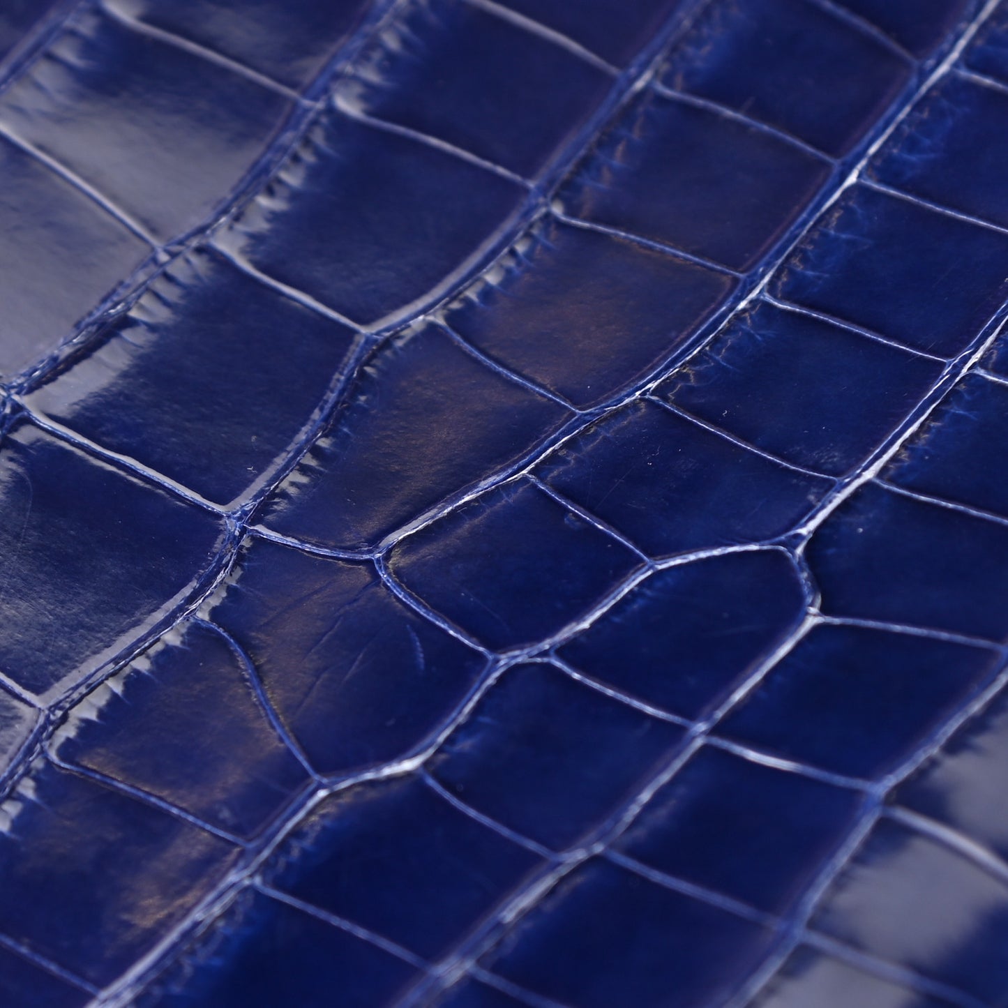 Shiny Alligator Kelly Pochette Bleu Electrique