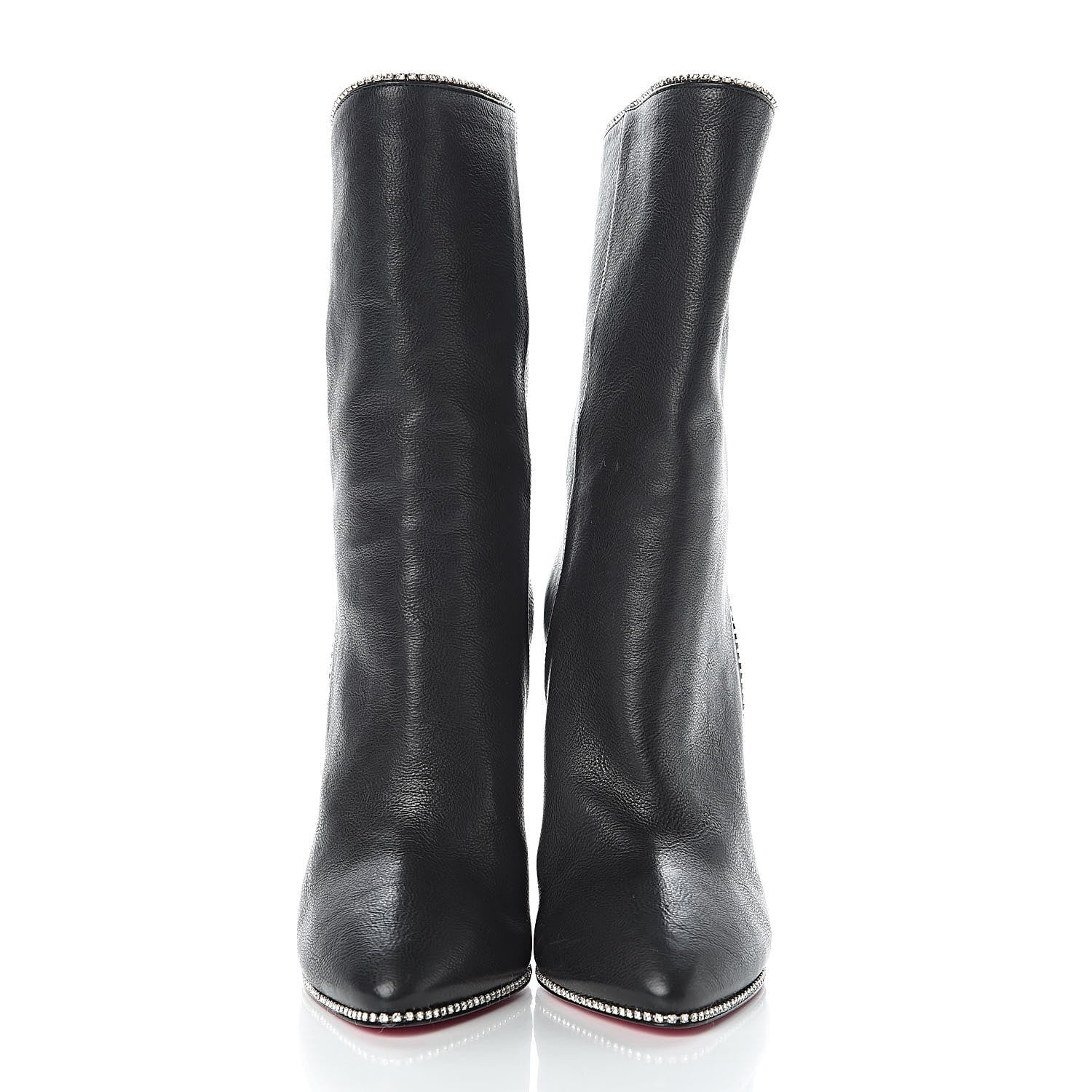 Gucci Calfskin Crystal Fosca Boots 36.5 Black 2 of 10