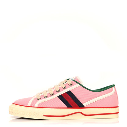 Gucci Canvas Web Womens 1977 Tennis Sneakers 39 Wild Rose Mystic White 1 of 7