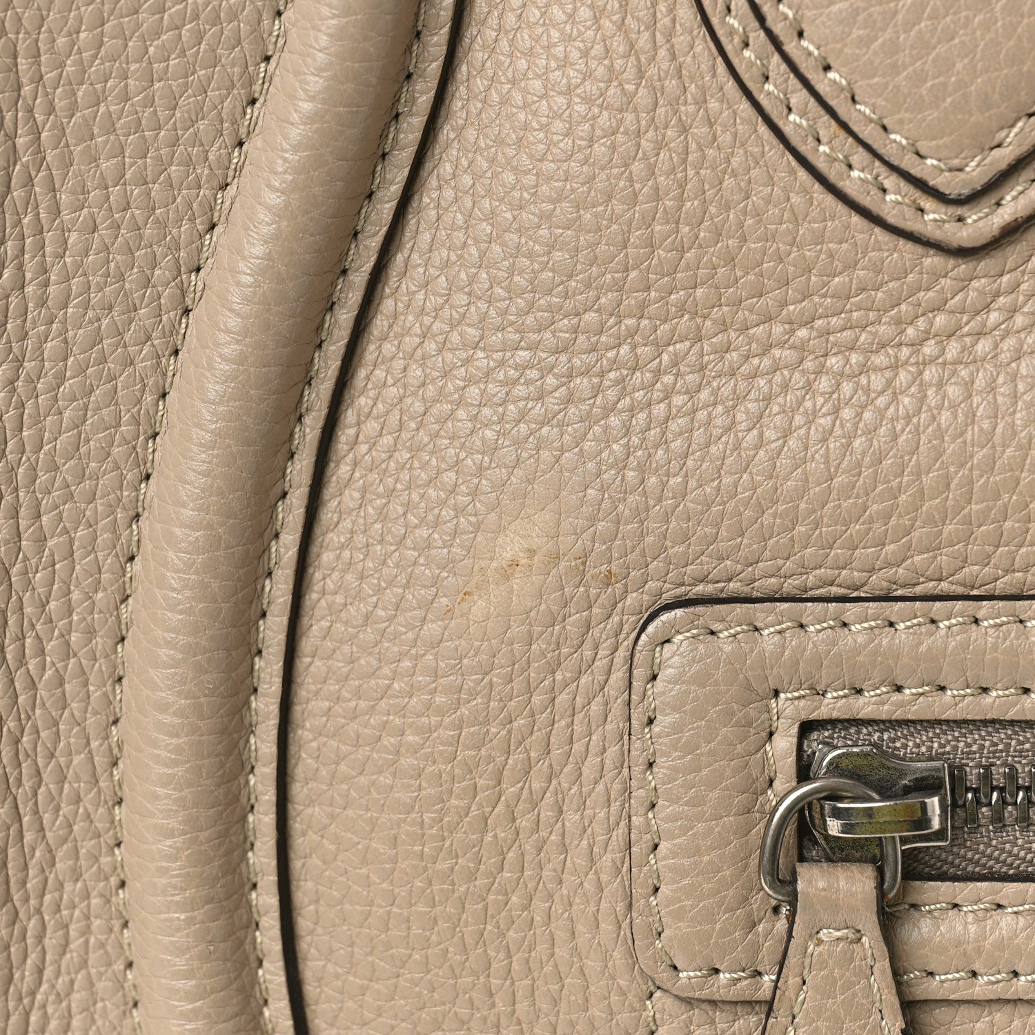 Celine Drummed Calfskin Mini Luggage Dune 13 of 15