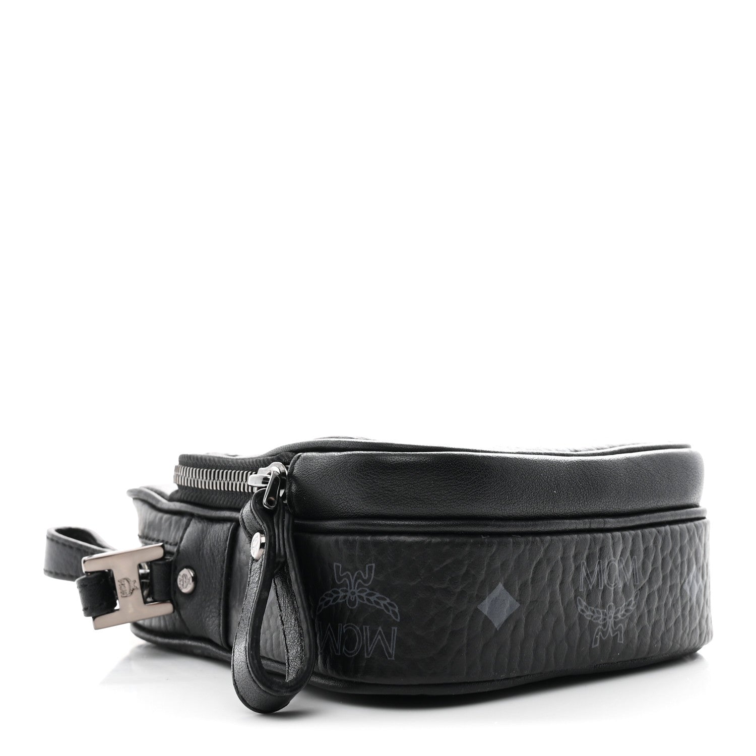 MCM Visetos Crossbody Pouch Bag Black 4 of 10