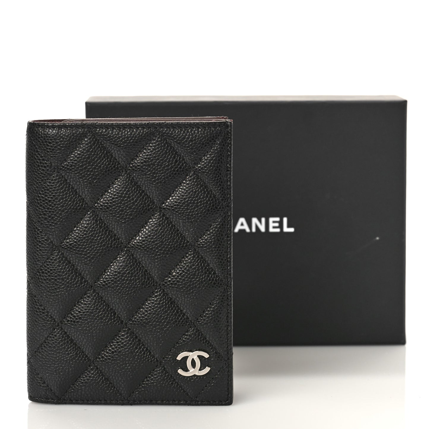 Caviar Quilted Passport Holder Black