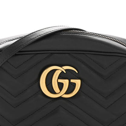 Gucci Calfskin Matelasse Small GG Marmont Chain Shoulder Bag Black 8 of 13