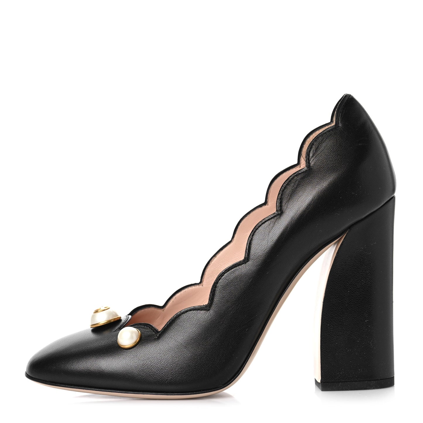 Malaga Kid Pearl Embellished Willow Loafer Pumps 39.5 Black